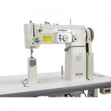 It is a specialized industrial machine designed to sew both straight and zigzag stitches on three-dimensional items, featuring a 7-inch post bed .